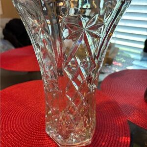 Elegant Crystal Vase Star of David design ( heavy) collectible